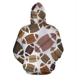 American Football Ball Pattern Zip Up Hoodie