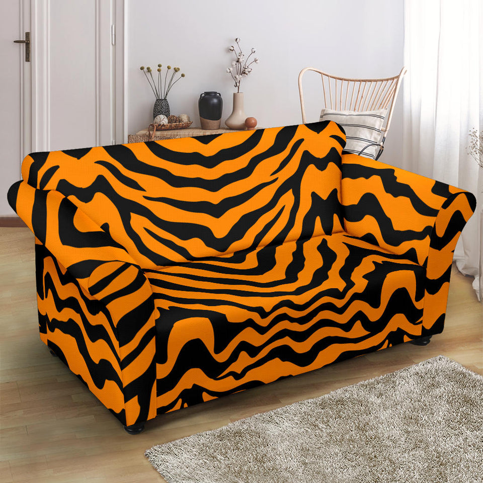 Bengal Tigers Skin Print Pattern Loveseat Couch Slipcover