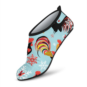 Rooster Chicken Cock Snowfalke Aqua Shoes