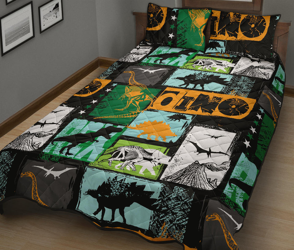 dinosaurs print pattern Quilt Bed Set