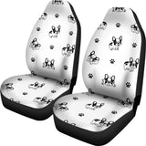 Cute French Bulldog Paw Pattern Universal Fit Car Seat Covers