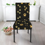 Dog Paws Pattern Print Design 05 Dining Chair Slipcover