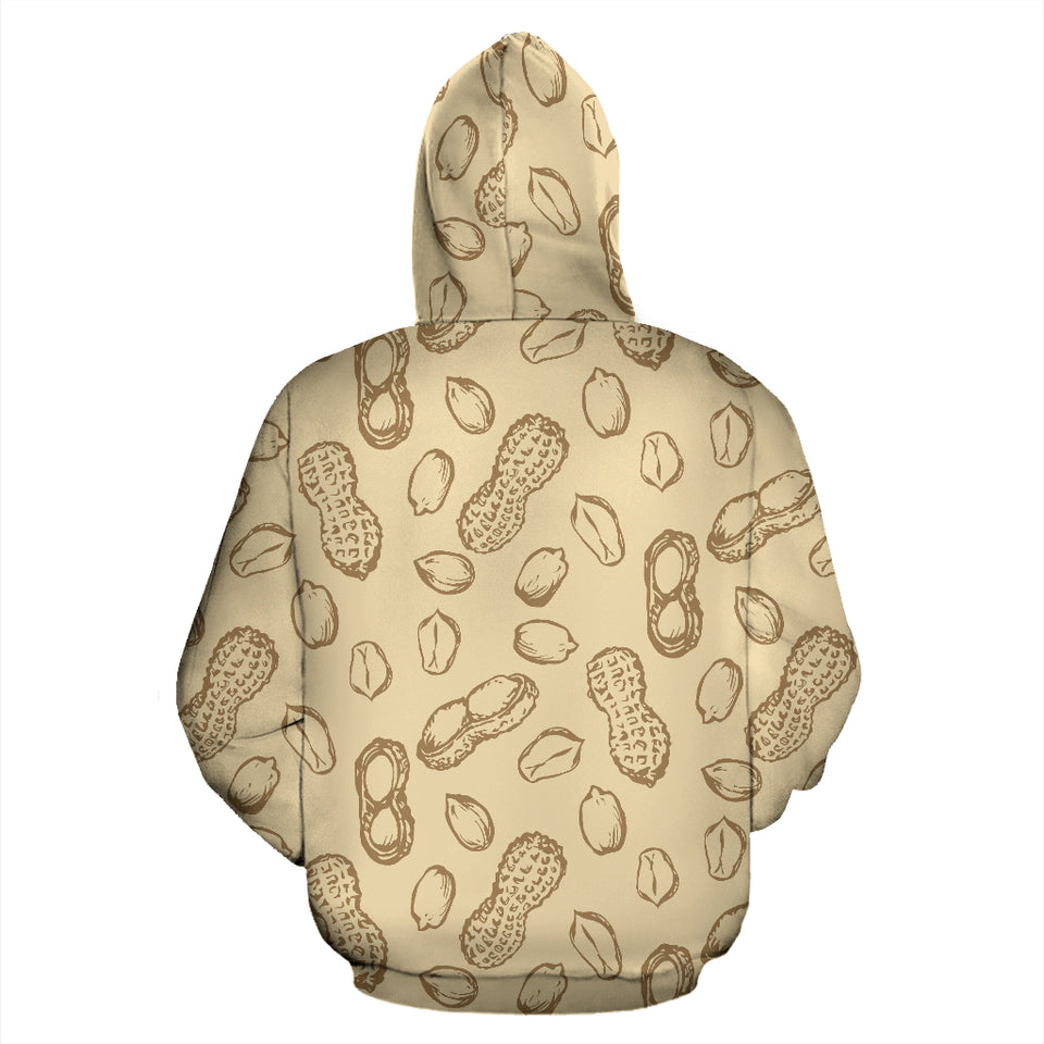Hand Drawn Peanuts Pattern Zip Up Hoodie