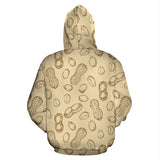 Hand Drawn Peanuts Pattern Zip Up Hoodie