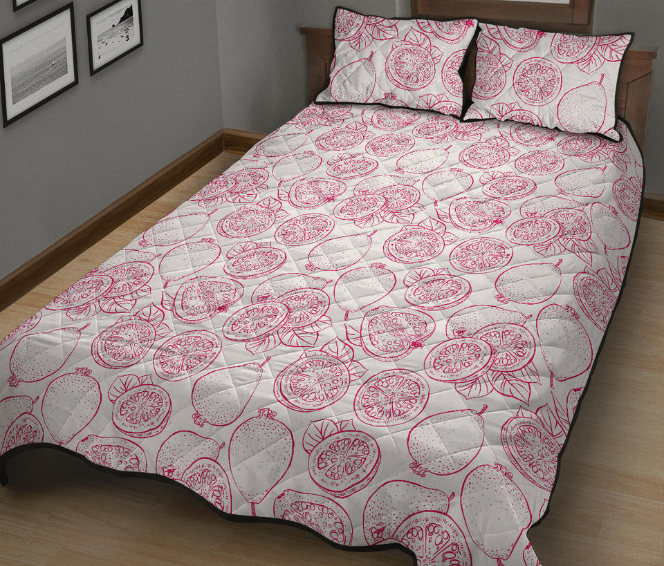 Sketch guava pattern Quilt Bed Set