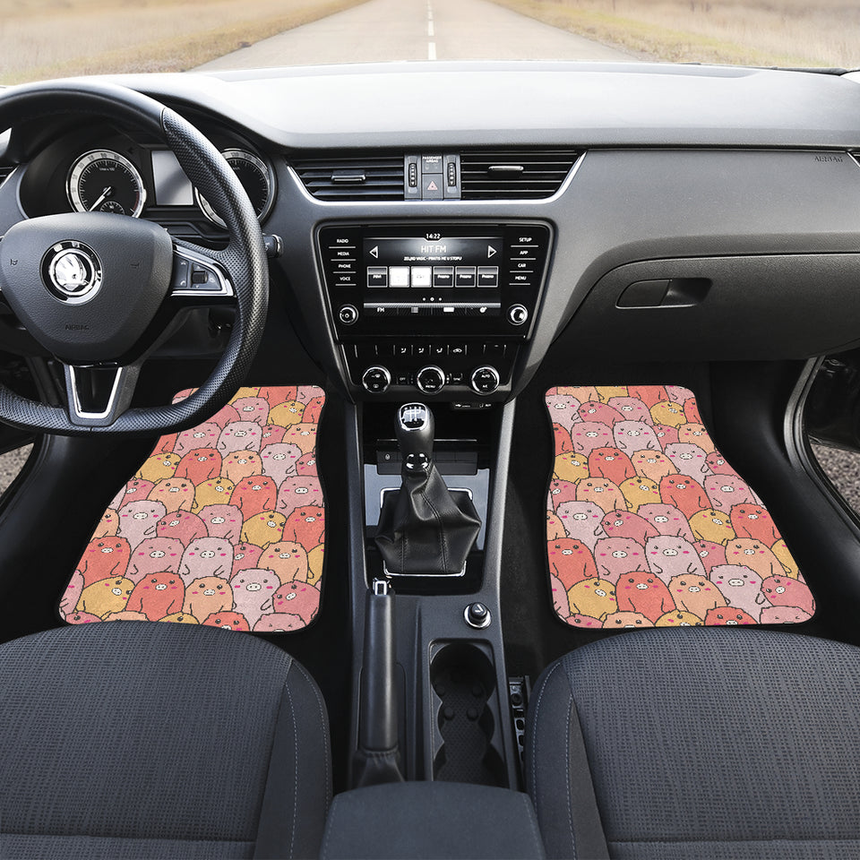 Pig Pattern Print Design 04 Front and Back Car Mats