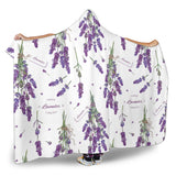 Lavender Flower Design Pattern Hooded Blanket
