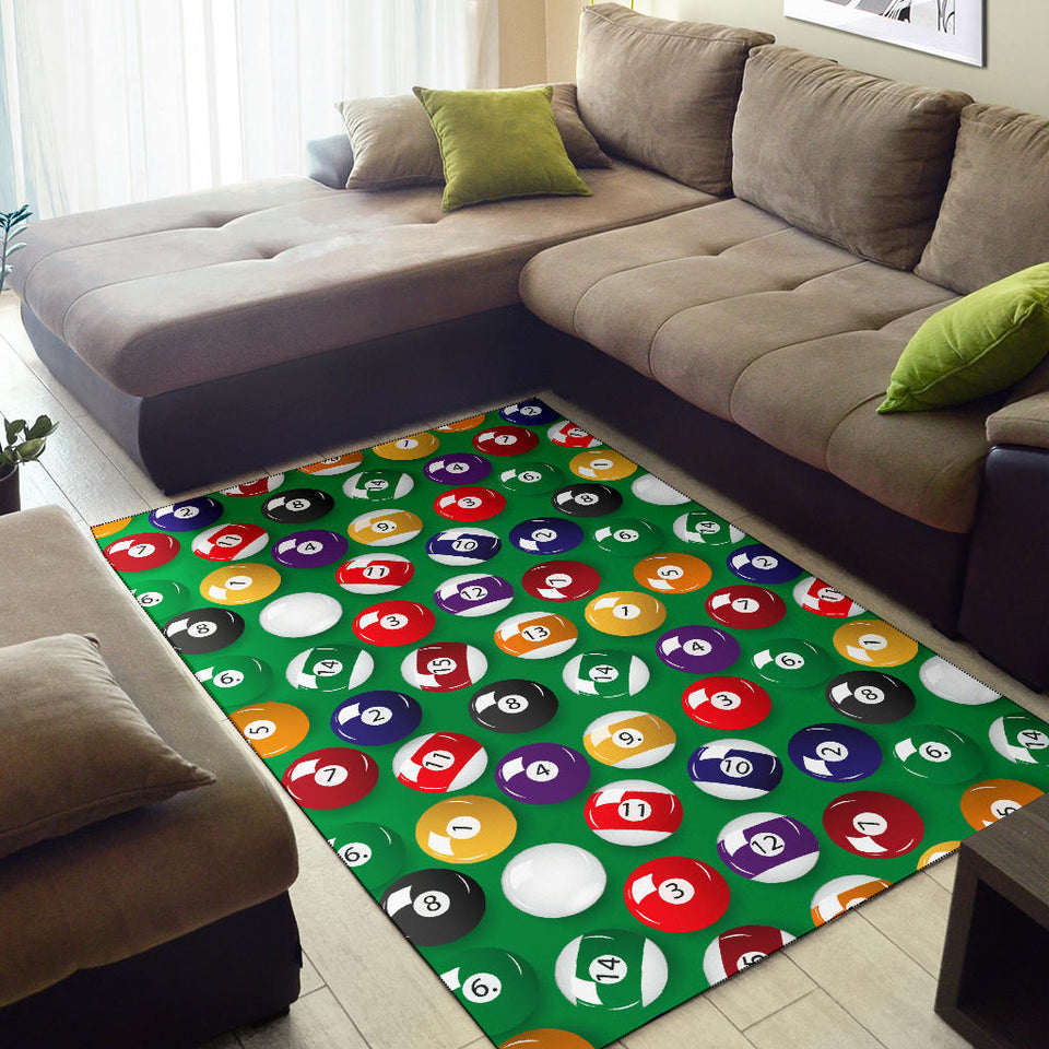 Billiard Ball Pattern Print Design 02 Area Rug