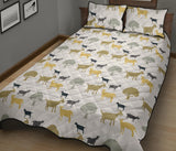 Silhouettes of goat and tree pattern Quilt Bed Set