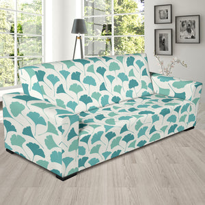 Green Ginkgo Leaves Pattern Sofa Slipcover