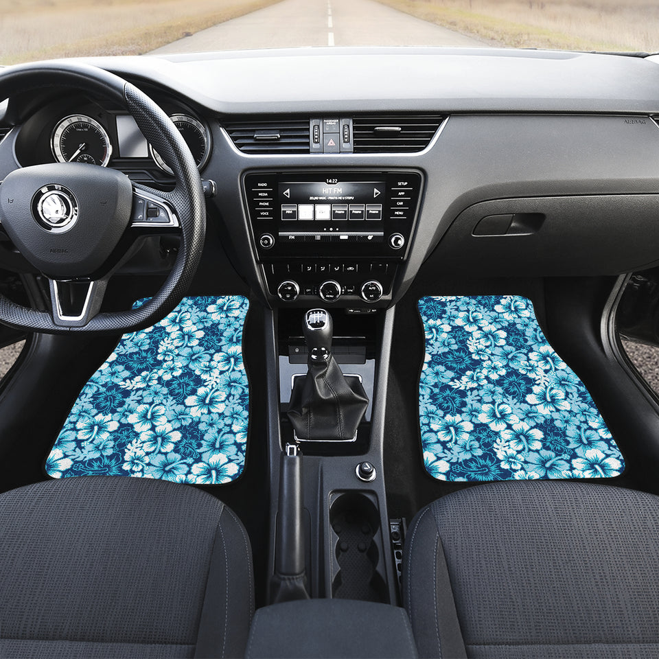 Hibiscus Pattern Print Design 03 Front and Back Car Mats