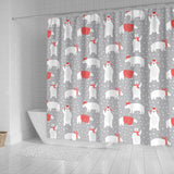 Cute Polar Bear Christmas Snow Pattern Shower Curtain Fulfilled In US