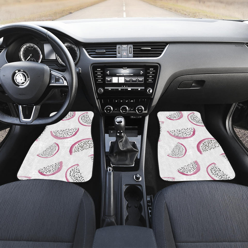 Dragon Fruit Pattern Front And Back Car Mats