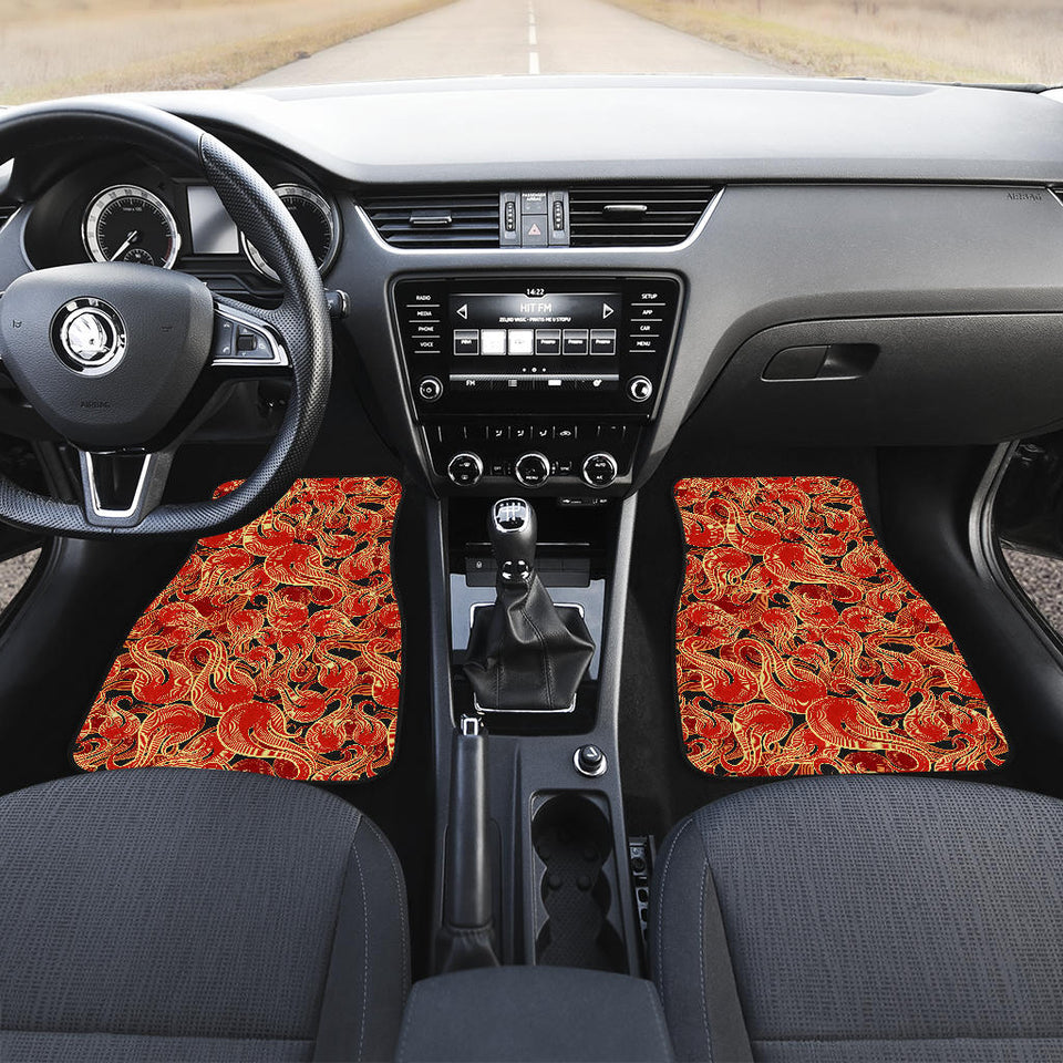 Fire Flame Pattern Front Car Mats