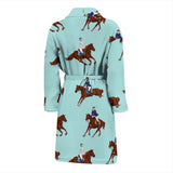 Horses Running Horses Rider Pattern Men'S Bathrobe