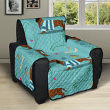 Dachshund decorative background Recliner Cover Protector