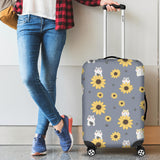 Cute Hamster Sunflower Pattern Background Luggage Covers
