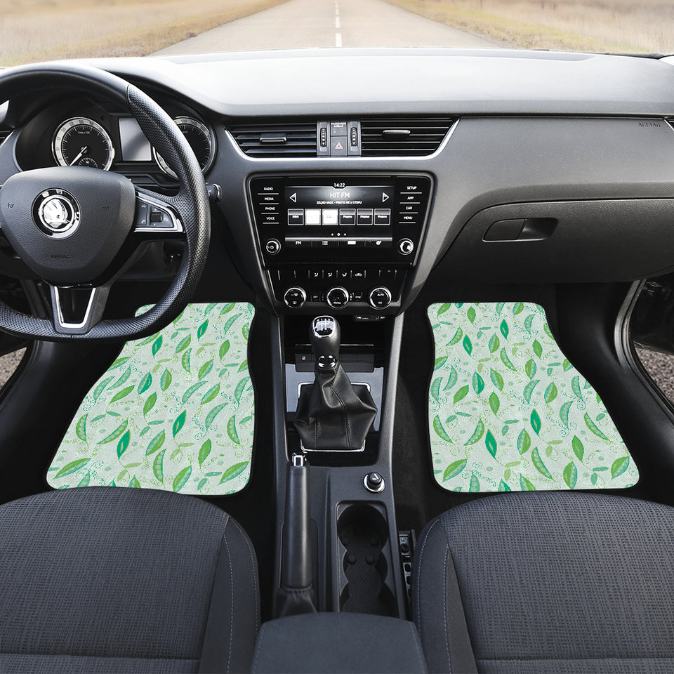 Green Peas Pattern Print Design 01 Front and Back Car Mats