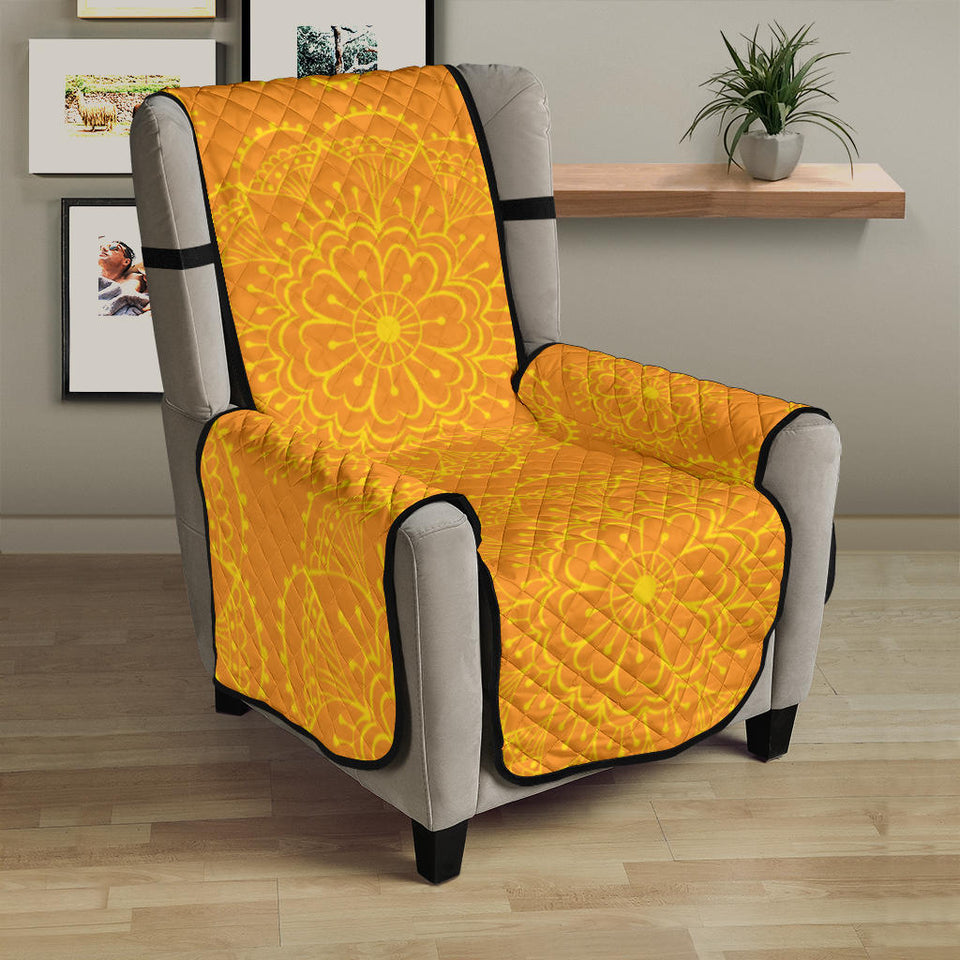 Orange traditional indian element pattern Chair Cover Protector