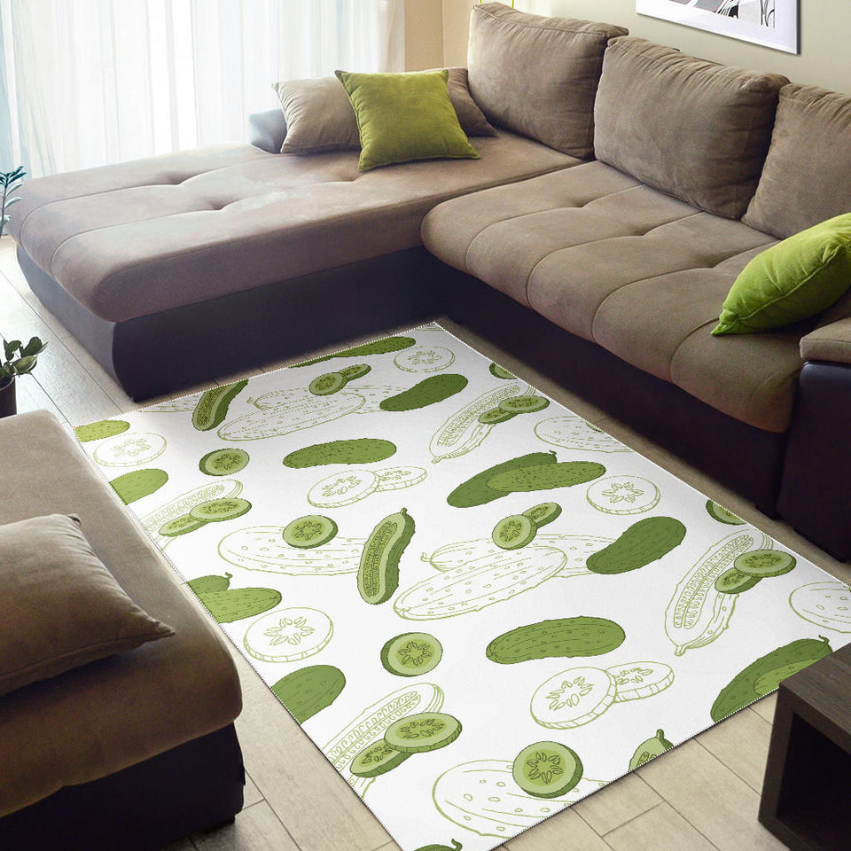 Cucumber Sketch Pattern Area Rug