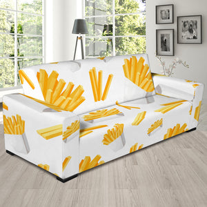French Fries White Paper Box Pattern Sofa Slipcover