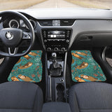 Cute Brown Sea Otters Ornamental Seaweed Corals Green Water Front And Back Car Mats