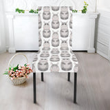 Hippopotamus Pattern Print Design 05 Dining Chair Slipcover