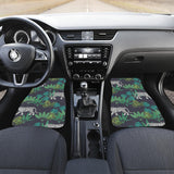 White Bengal Tigers Tropical Plant Front And Back Car Mats