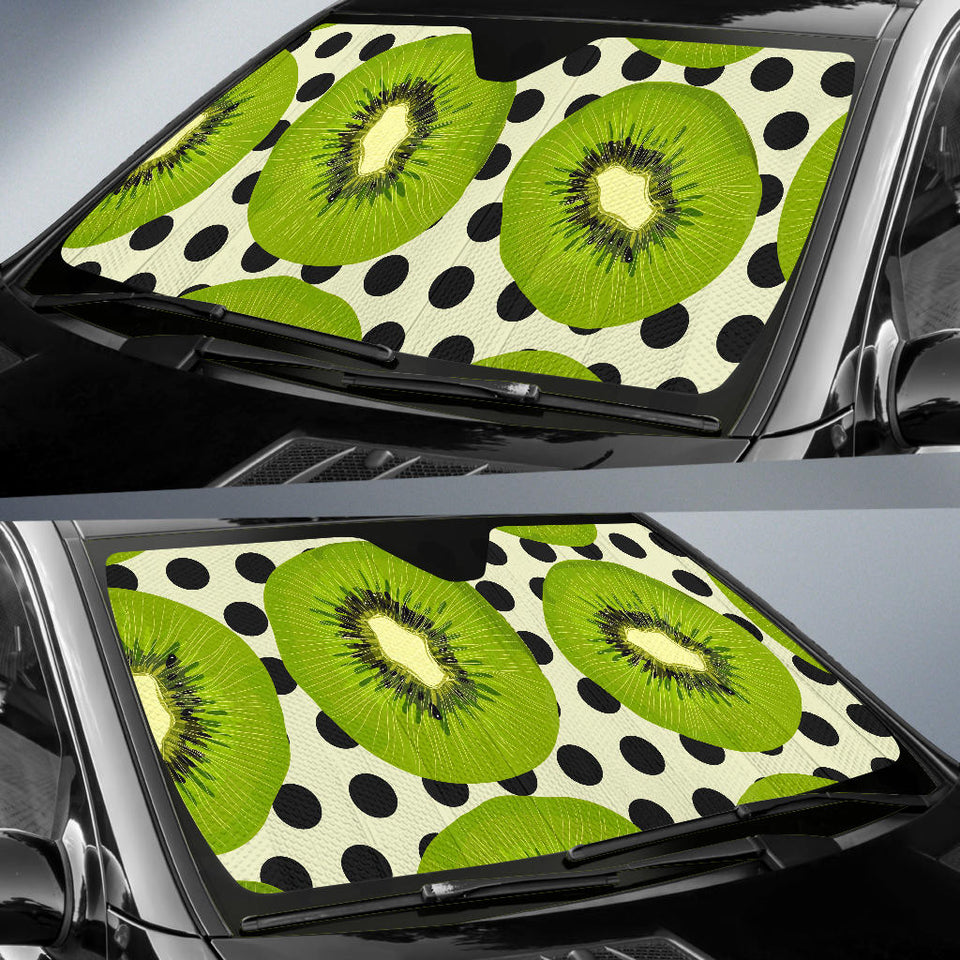 Kiwi Black Dot Background Car Sun Shade