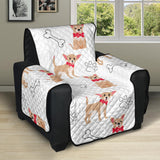 Chihuahua bone paw pattern Recliner Cover Protector