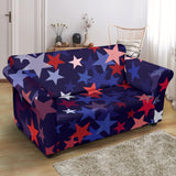 Red Blue Star Pattern Loveseat Couch Slipcover