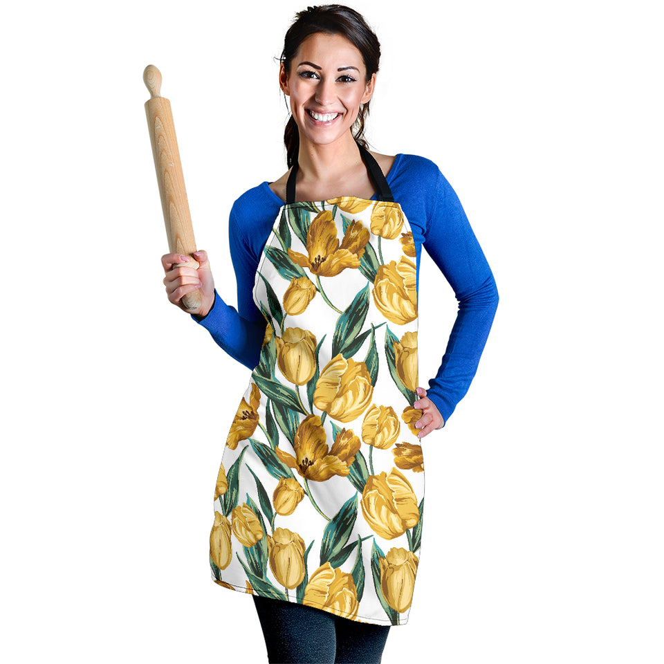 Yellow Tulips Pattern Adjustable Apron