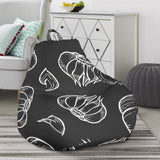 Garlic Pattern Black Background Bean Bag Cover