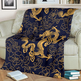 Gold Dragon Pattern Premium Blanket