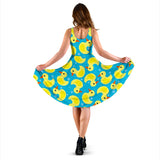 Duck Toy Pattern Print Design 04 Sleeveless Midi Dress