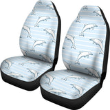 Dolphin Blue Striped Background Universal Fit Car Seat Covers