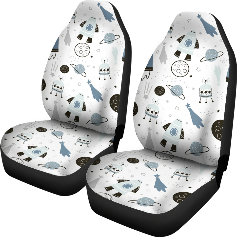 Hand Drawn Space Elements Space Rocket Star Planet Space Probe  Universal Fit Car Seat Covers