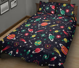 colorful space pattern planet star Quilt Bed Set
