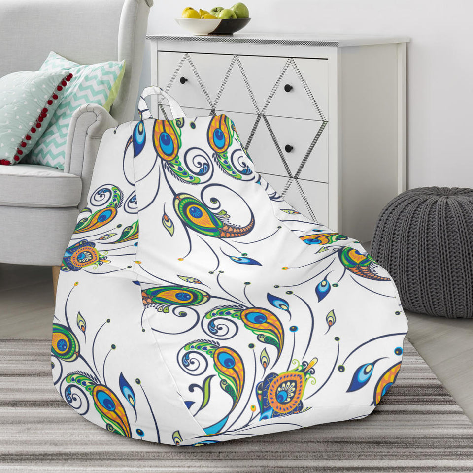 Peacock Feather Pattern Bean Bag Cover
