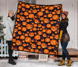 Halloween Pumpkin Pattern Premium Quilt