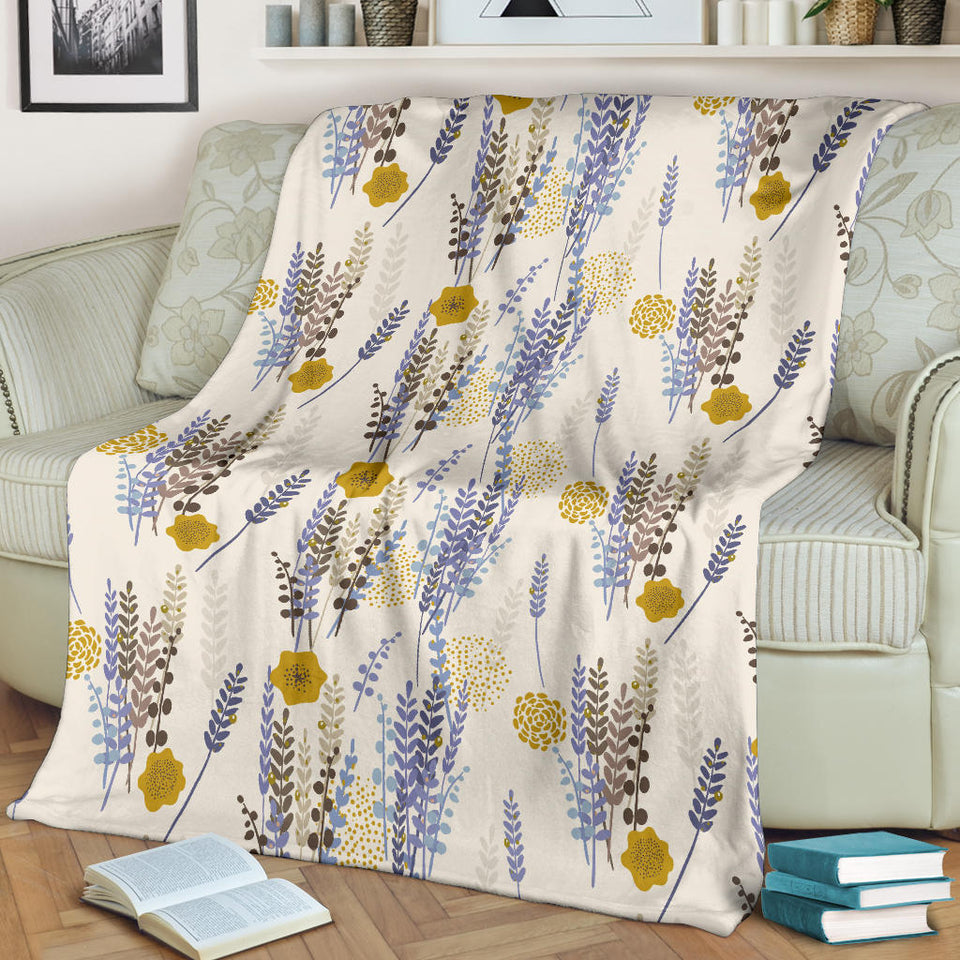 Lavender Modern Pattern Blackground Premium Blanket