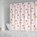 Cute Shiba Inu Dog Apple Pattern Shower Curtain Fulfilled In US