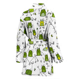 Sketch Funny Frog Pattern Women'S Bathrobe