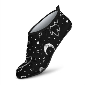 Hand Drawn Space Rocket Star Planet Aqua Shoes