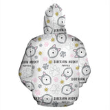 Siberian Husky Design Pattern Zip Up Hoodie