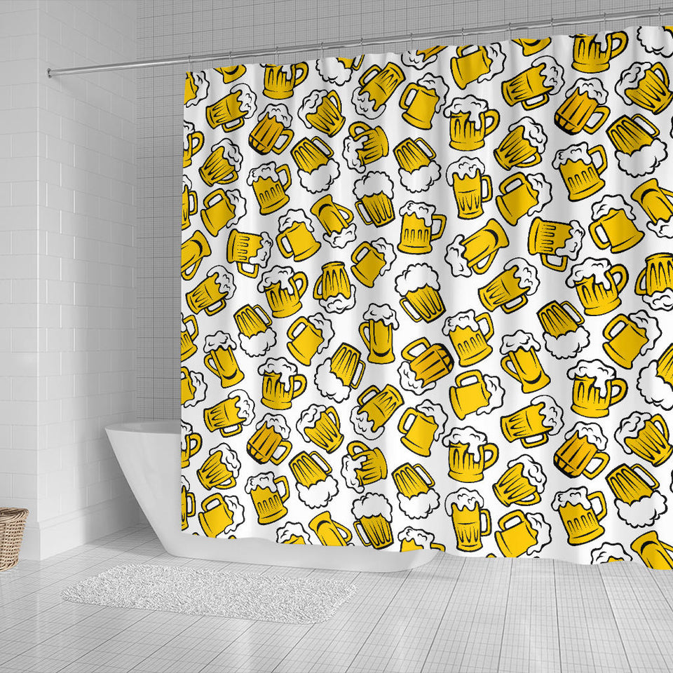 Beer Design Pattern Shower Curtain Fulfilled In US