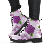 Cute Grape Pattern Leather Boots
