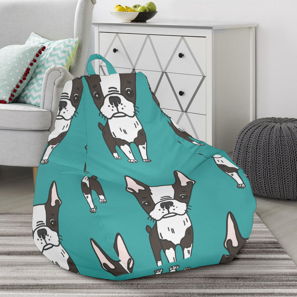 Hand Drawn Boston Terrier Dog Pattern Bean Bag Cover