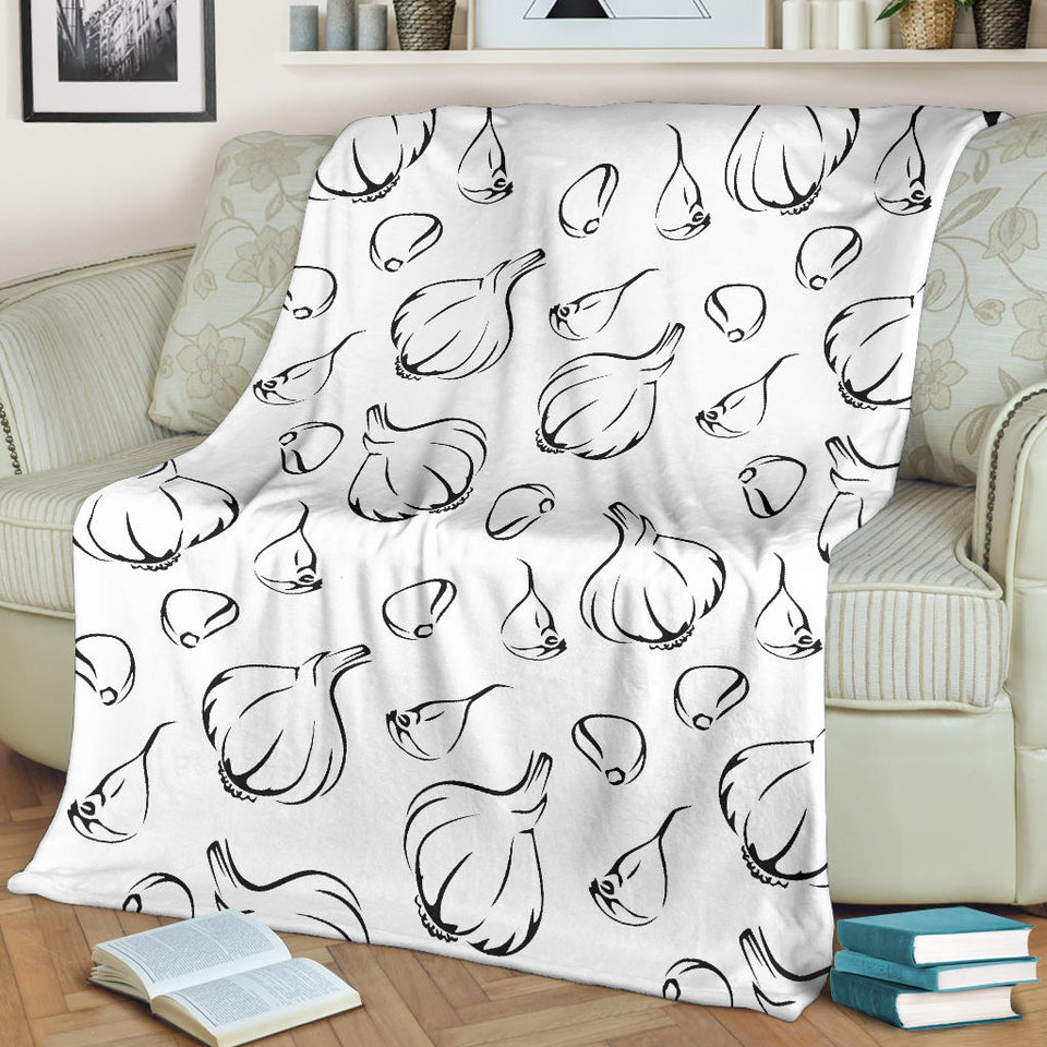 Garlic Pattern Black White Premium Blanket