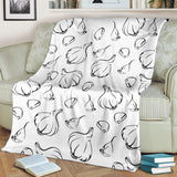 Garlic Pattern Black White Premium Blanket